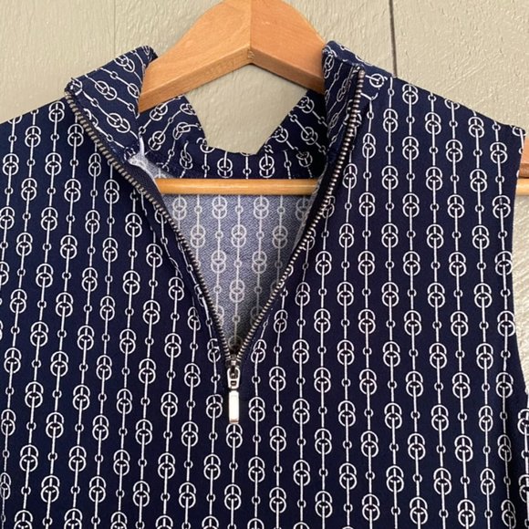 Chain Link Navy Blue Blouse - Picture 7 of 7